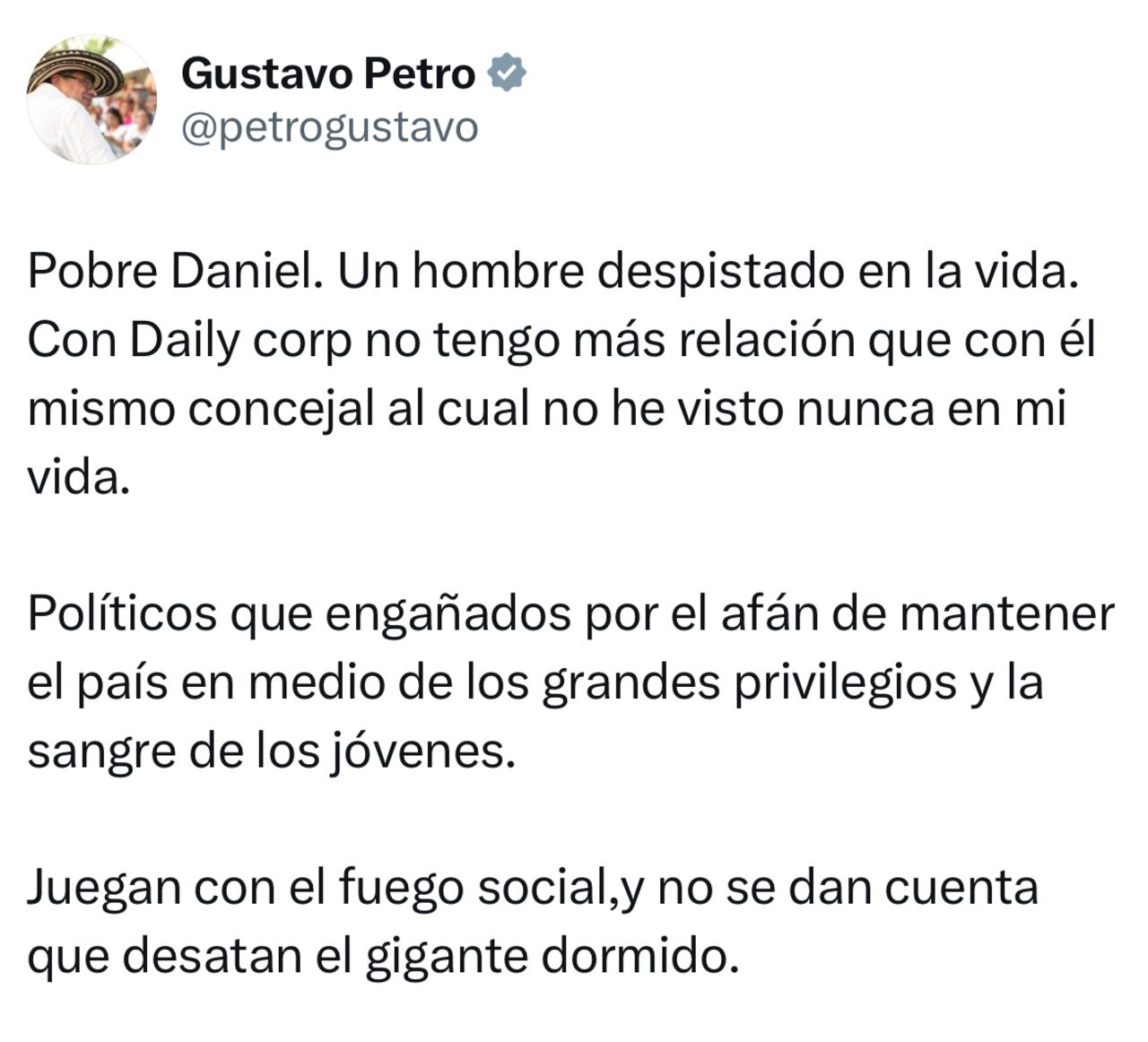 Mensaje presidente Gustavo Petro