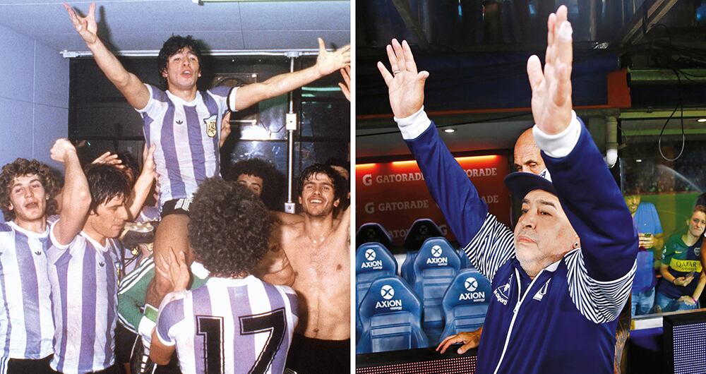 Maradona llevó a Argentina a lo más alto desde que tenía 19 años y lideró el equipo que ganó el Mundial Juvenil en 1979. En su última etapa, como entrenador de Gimnasia y Esgrima de La Plata, era recibido en todos los estadios argentinos como un héroe.   