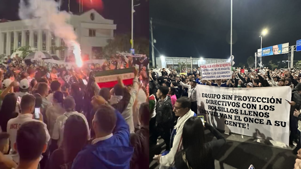 Aficionados de Once Caldas hacen plantón en contra de los dirigentes del equipo