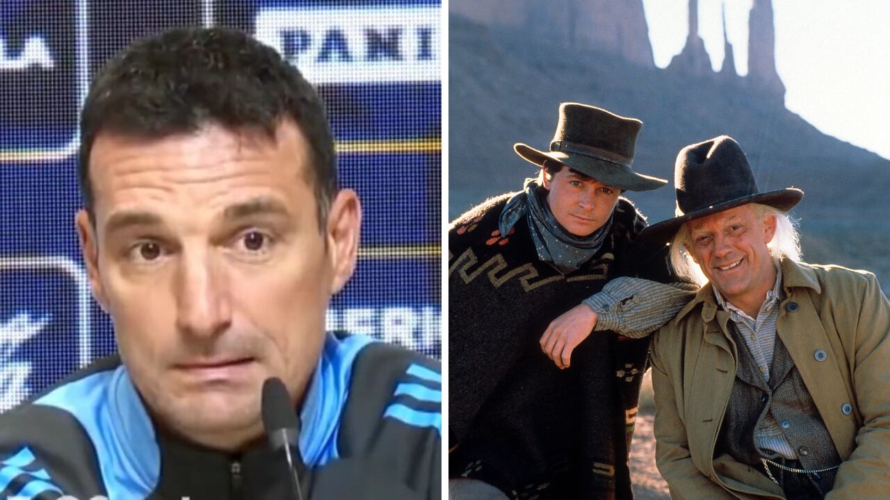 Scaloni y una curiosa reacción por la película Volver al Futuro.