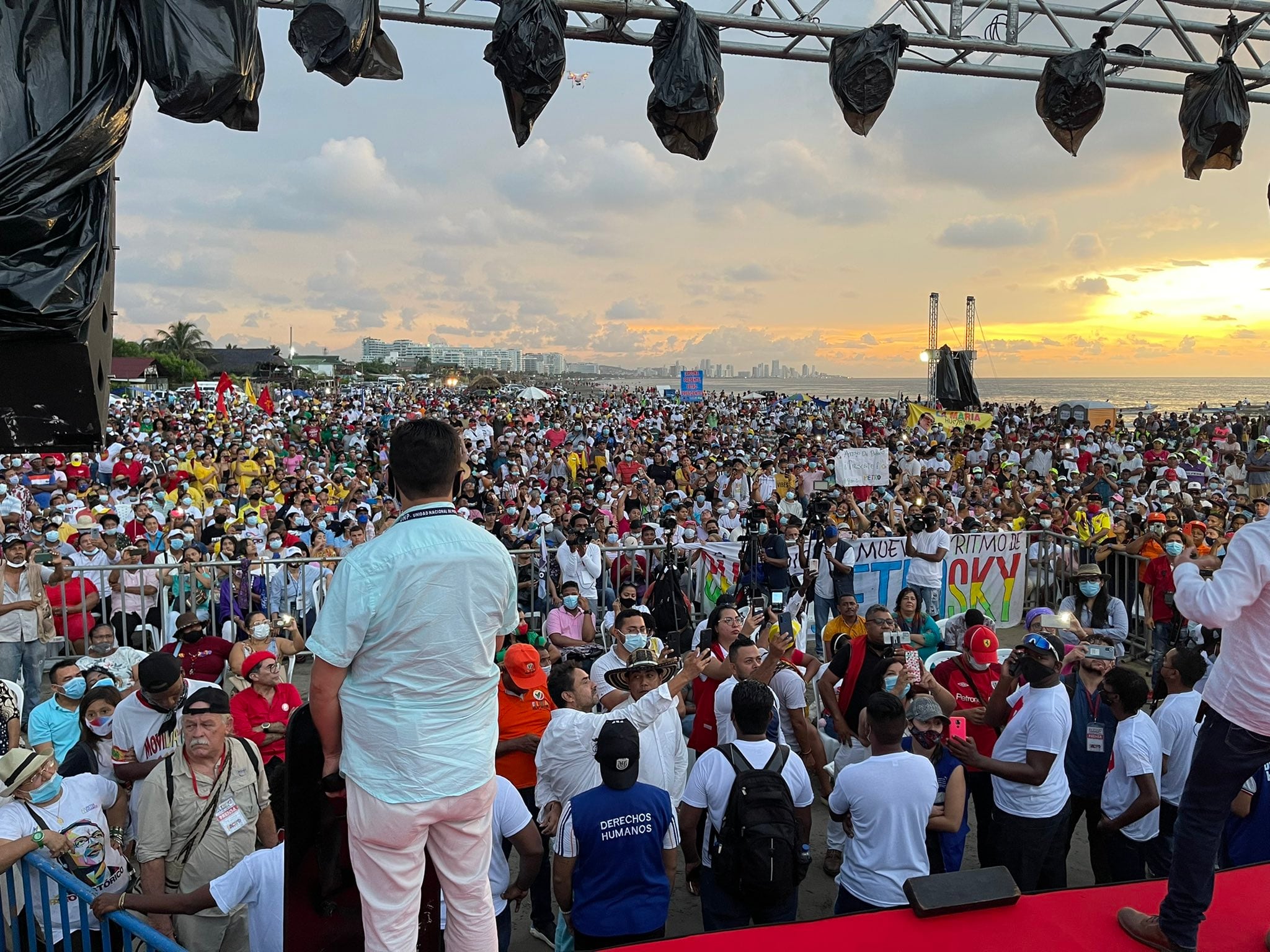 Gustavo Petro en La Boquilla Cartagena.