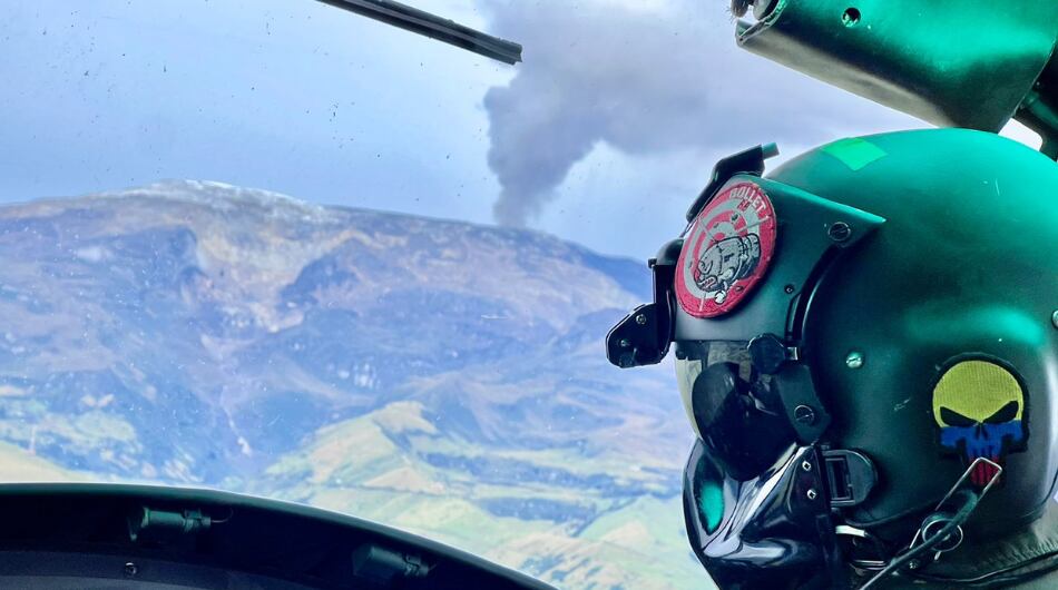 Actividad del volcán Nevado del Ruiz este 10 de abril.