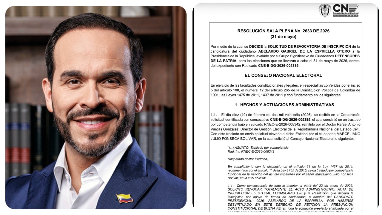 Abelardo de la Espriella y la resolución del CNE a su favor.