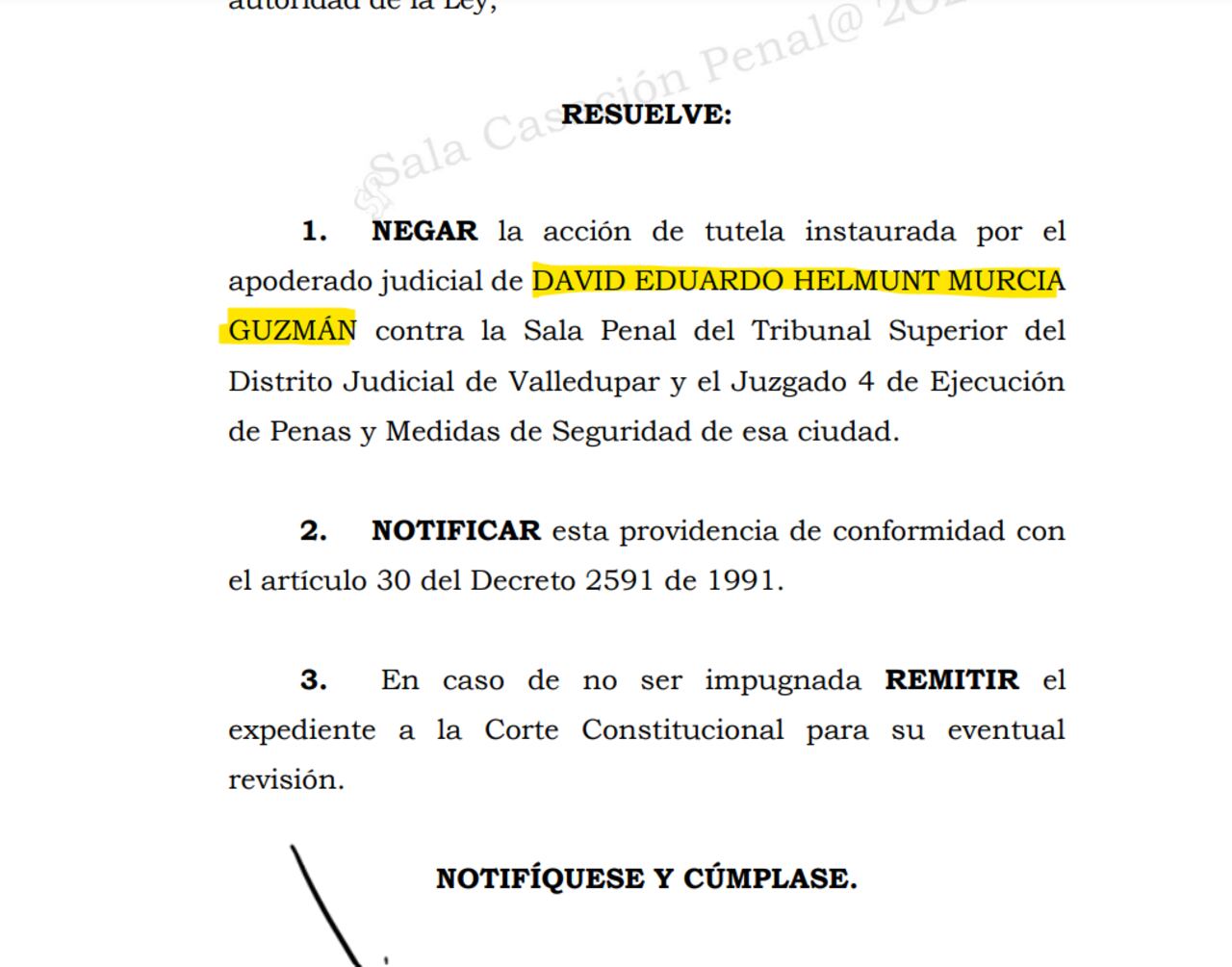 David Murcia Guzmán seguirá en la cárcel.
