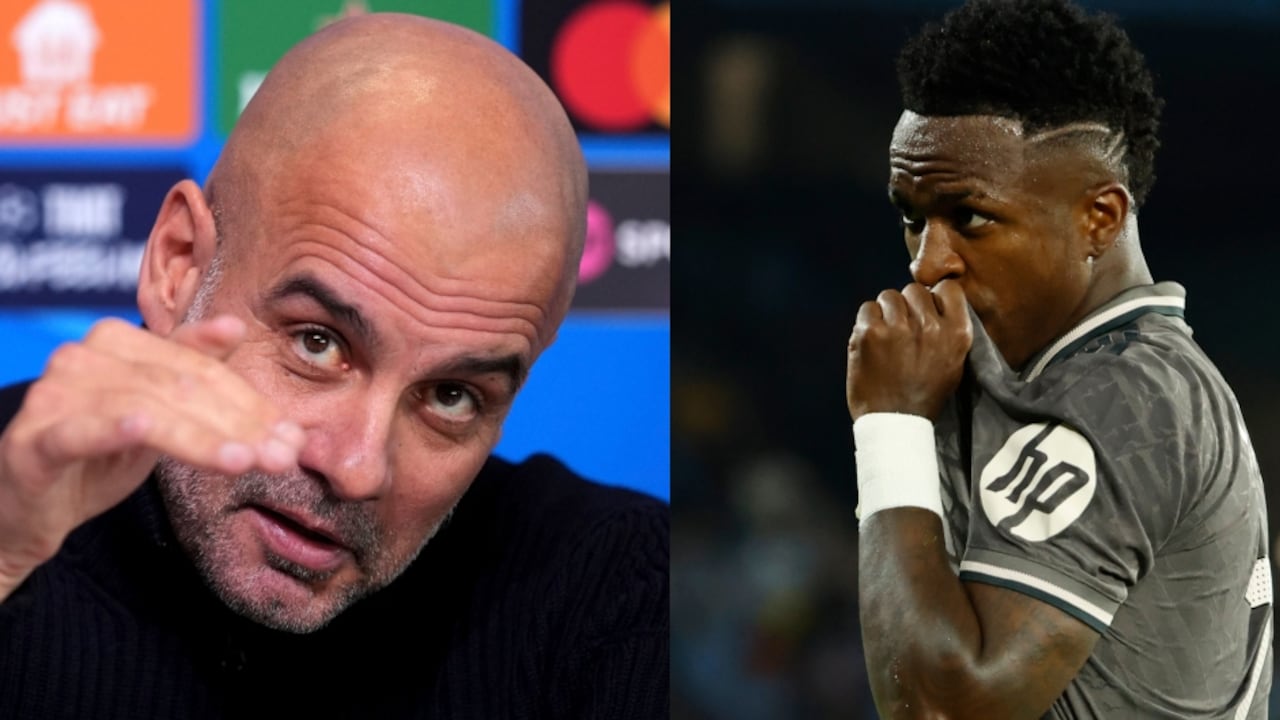Pep Guardiola y Vinícius J