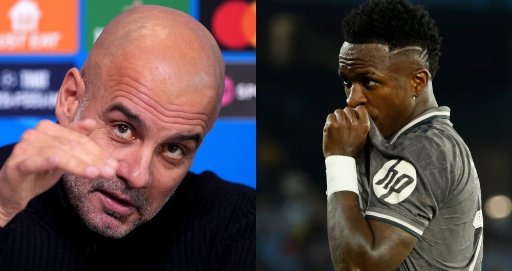 Pep Guardiola y Vinícius J