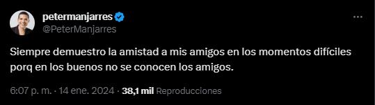 Foto: X @PeterManjarres