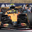 McLaren driver Lando Norris of Britain steers his car during the Formula One Hungarian Grand Prix auto race, at the Hungaroring racetrack in Mogyorod, near Budapest, Hungary, Sunday, July 26, 2026. (AP Photo/Darko Vojinovic)