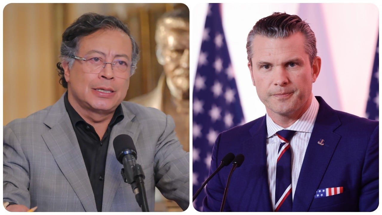 El presidente de Colombia, Gustavo Petro, y el secretario de Defensa de Estados Unidos, Pete Hegseth.