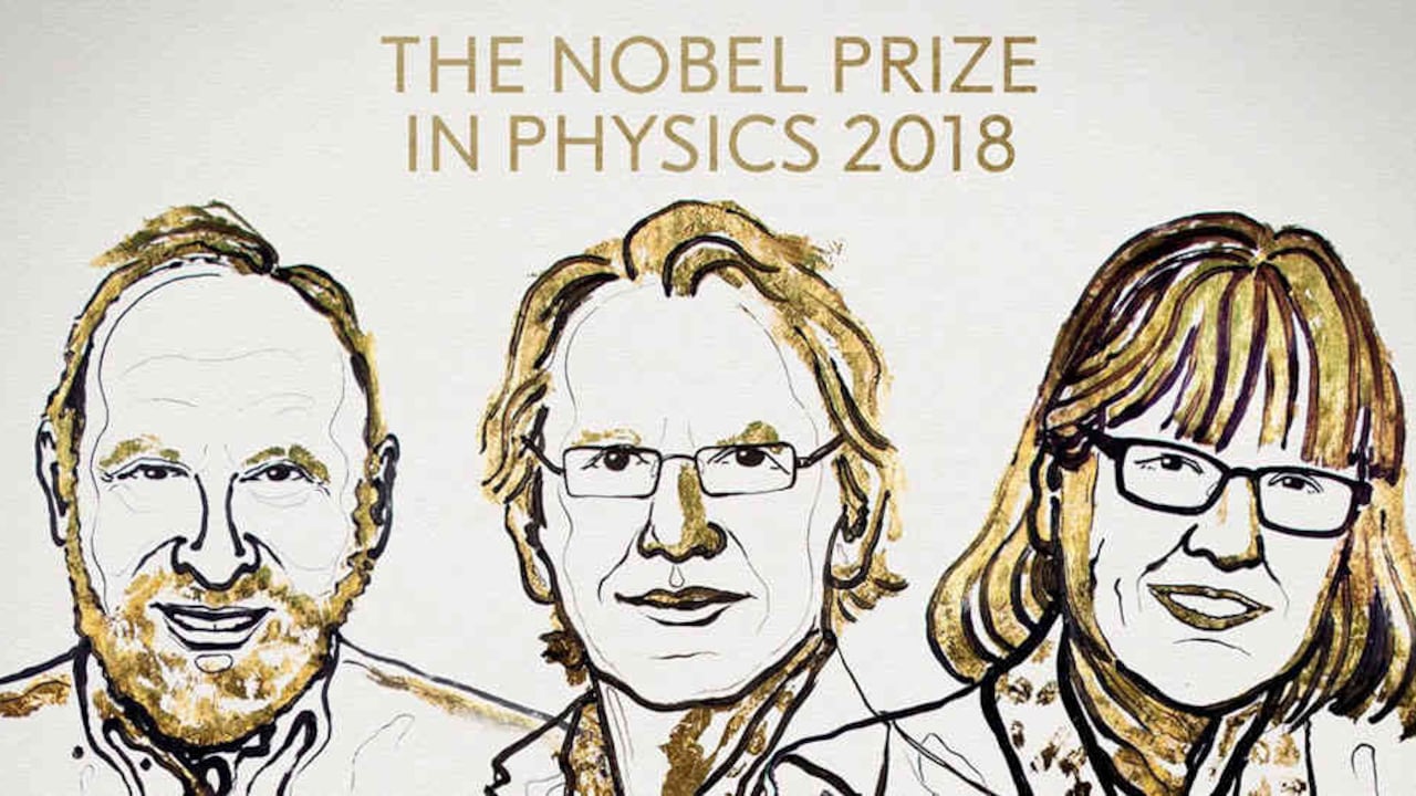La Academia otorgó el Nobel de Física 2018 a tres científicos que trabajan con "herramientas de luz".