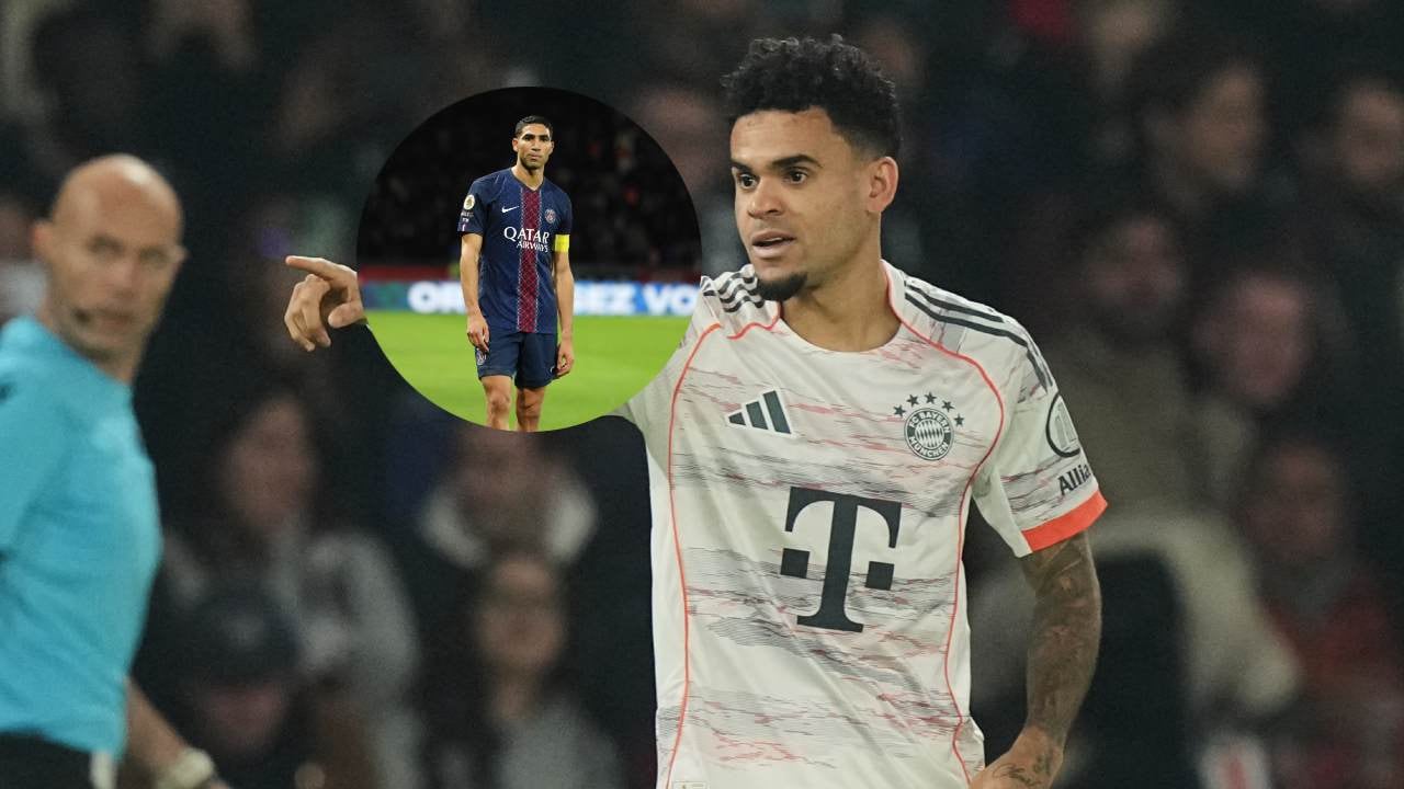 Luis Díaz y Achraf Hakimi en la Champions.