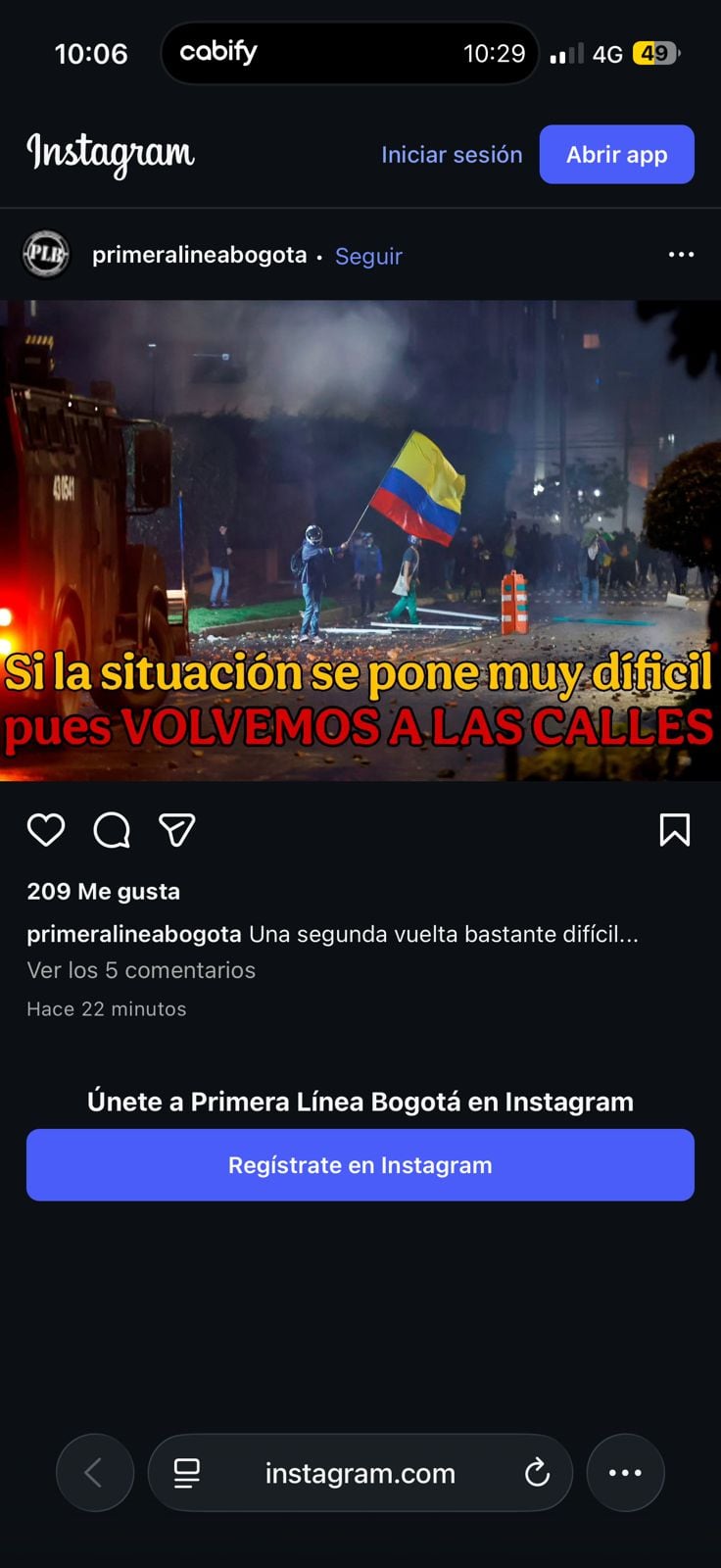 Llamado a manifestaciones en Bogotá