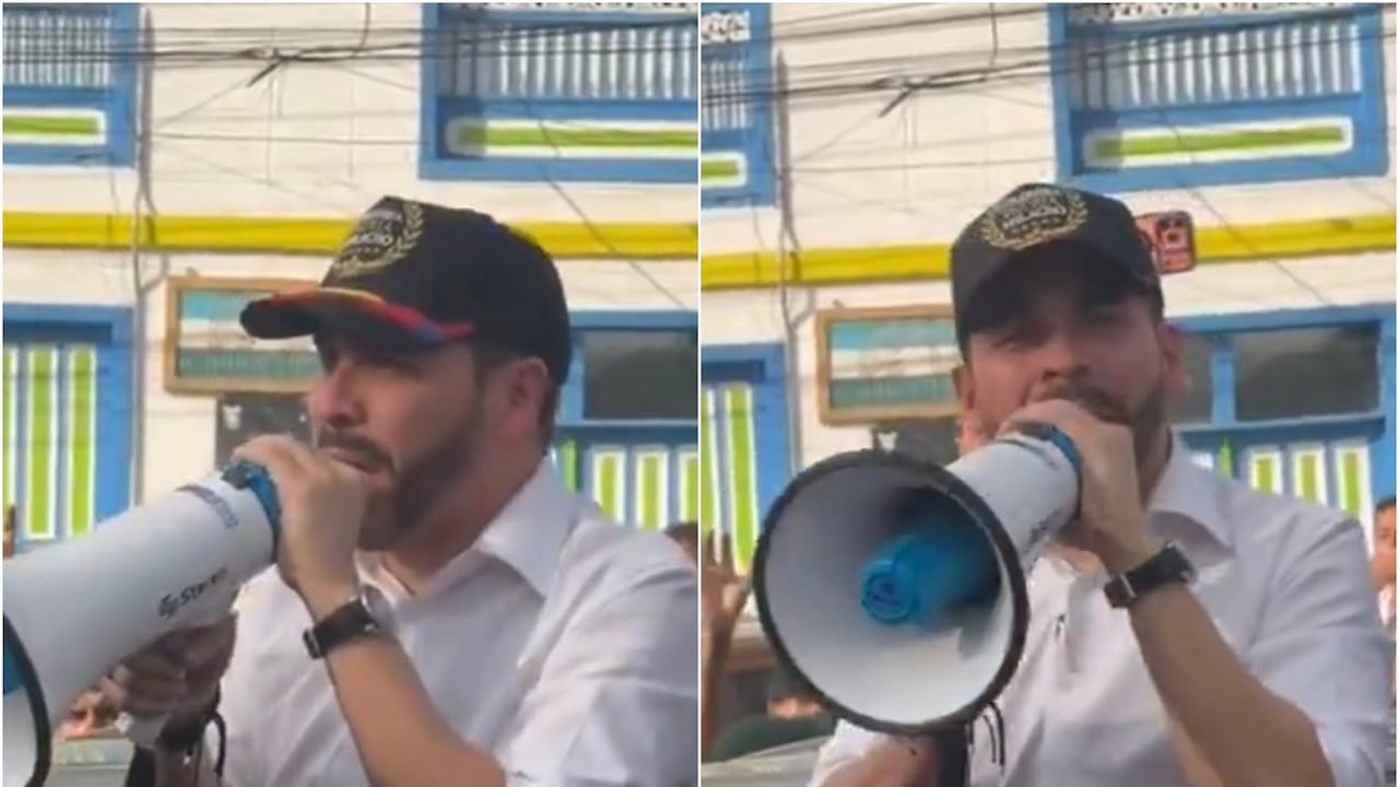 Abelardo De La Espriella con megáfono en el Valle del Cauca, envió un mensaje a los damnificados.
