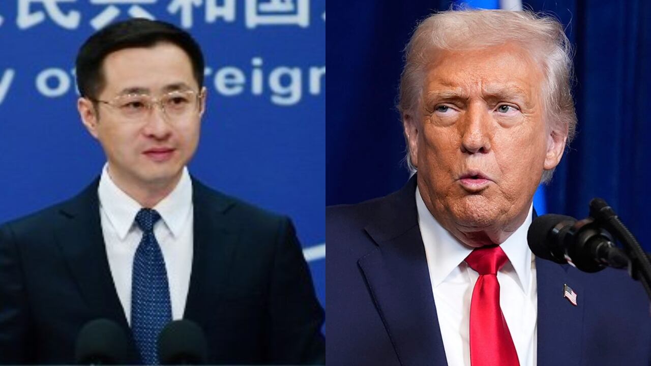 Lin Jian, Subdirector del Departamento de Información del Ministerio de Relaciones Exteriores de China, y Donald Trump.