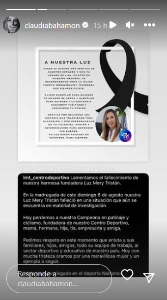 Foto: Instagram @claudiabahamon.