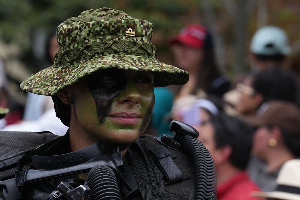 Foto de una militar en el marco de la conmemoración del 20 de julio de 2025, en Bogotá.