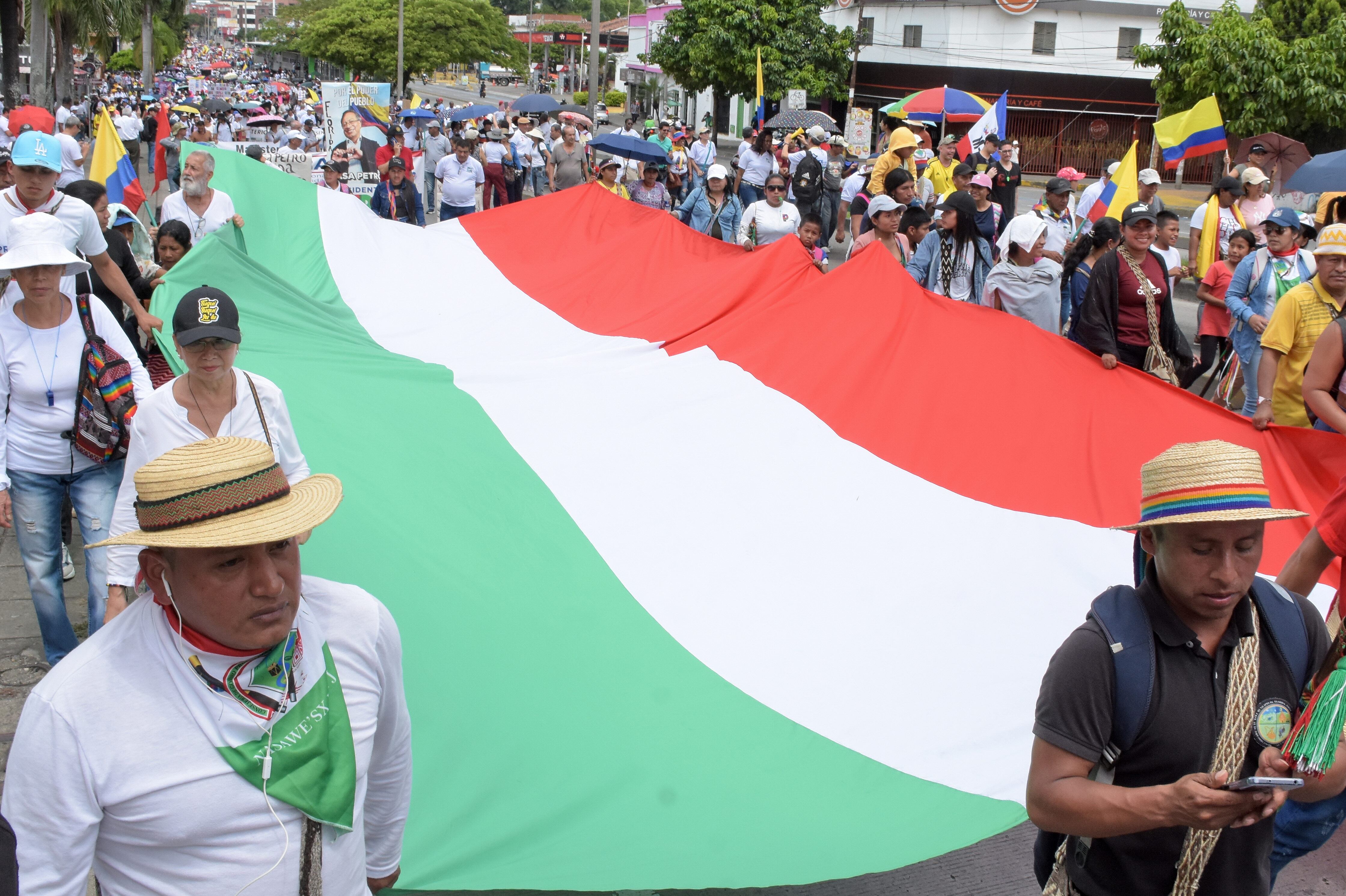 Marcha a favor del Gobierno y las Reformas del Presidente Gustavo Petro.