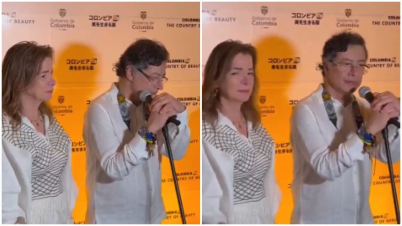 Carmen Cecilia Caballero Villa, presidenta de ProColombia, y el presidente, Gustavo Petro, en Osaka (Japón)