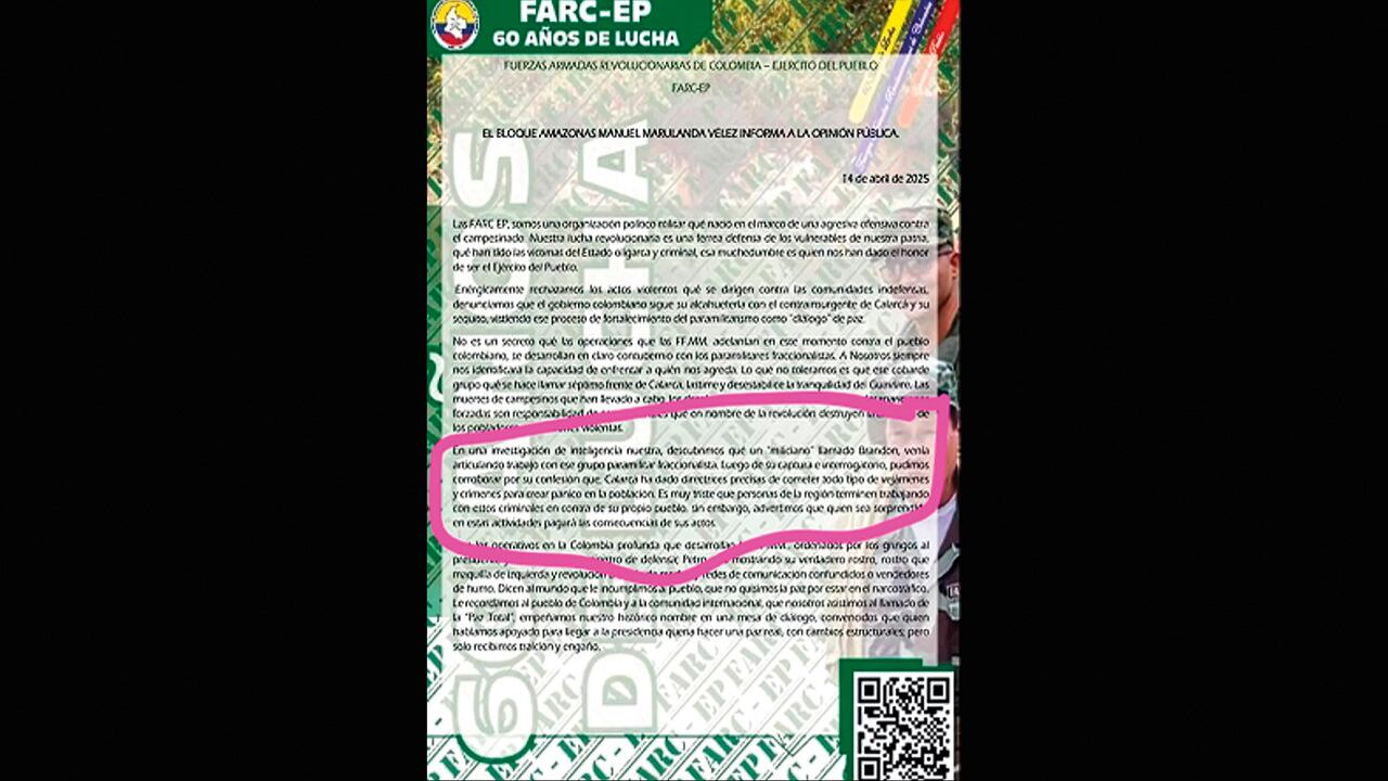 Comunicado de las Farc.
