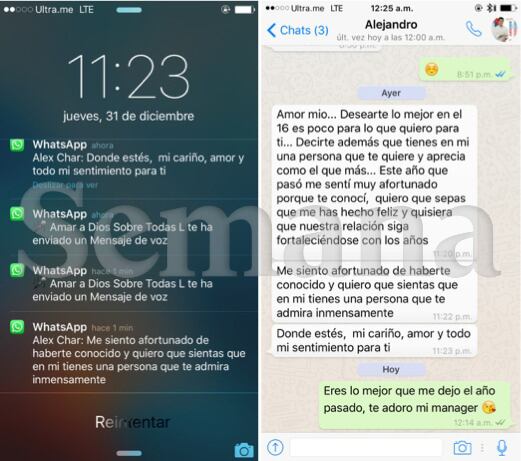 AIDA MERLANO Y ALEX CHAR CHATS Y FOTOS