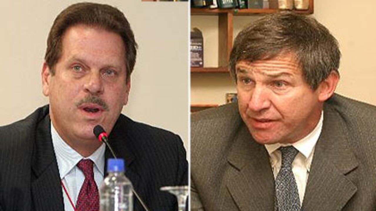 Ramón Jessurum presidente de la Dimayor y Carlos González Puche gremio de futbolistas