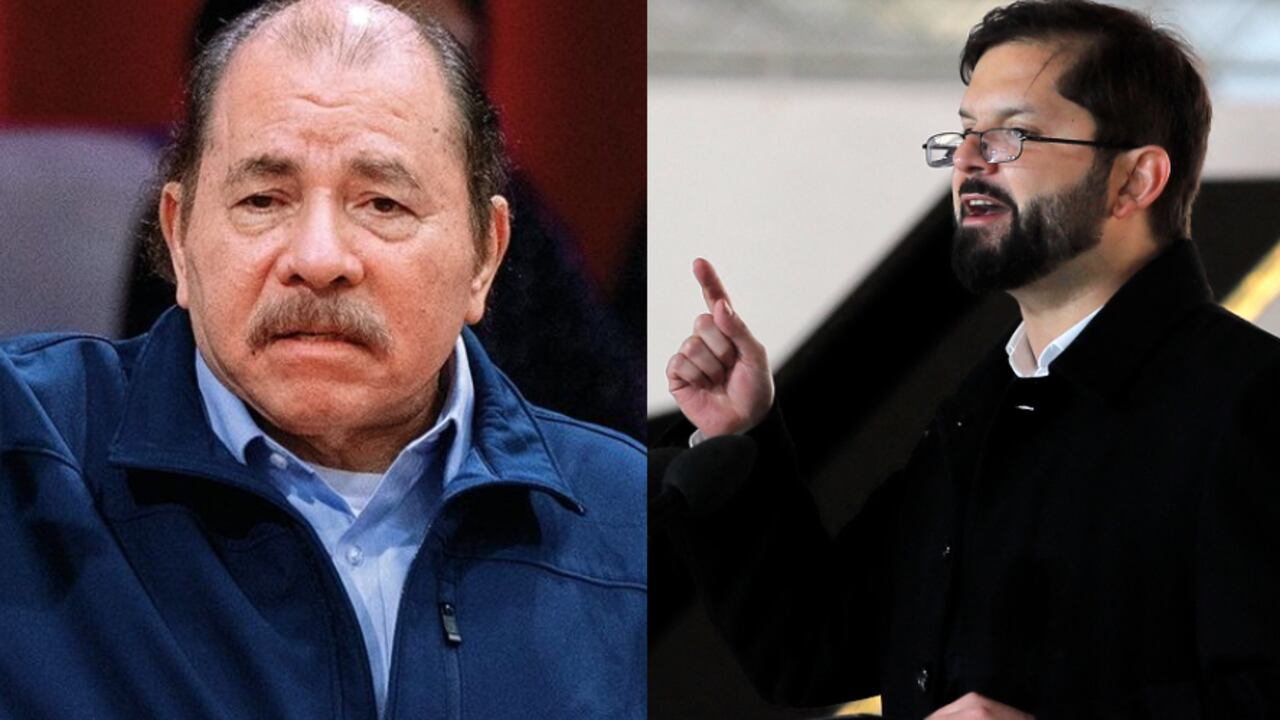Daniel Ortega (izquierda) y Gabriel Boric.