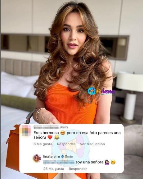 Lina Tejeiro respondió a seguidor que la llamó "señora".