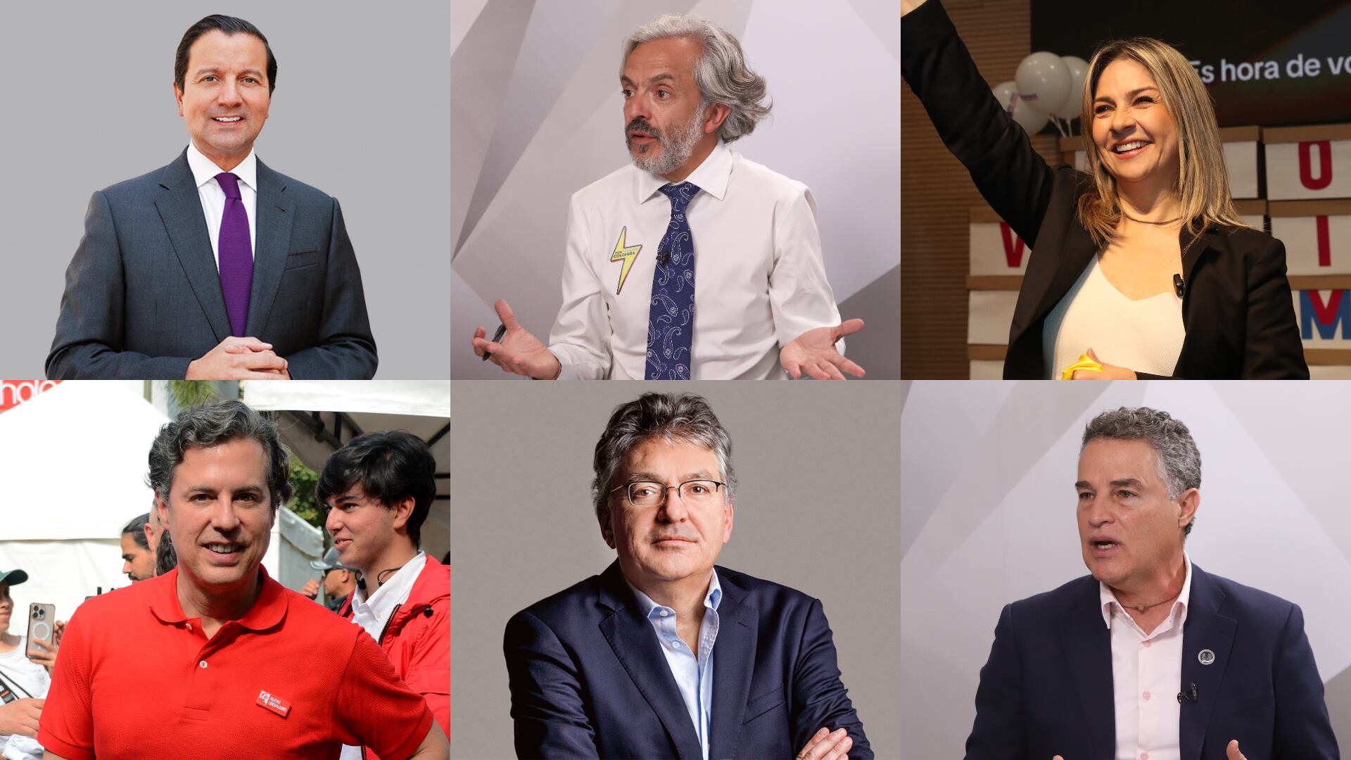 David Luna, Juan Daniel Oviedo, Vicky Dávila, Juan Manuel Galán, Mauricio Cárdenas y Aníbal Gaviria.