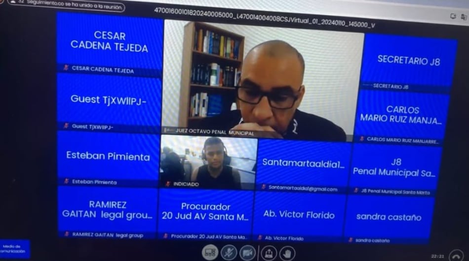 Audiencia por presunto feminicidio agravado contra Mario Bastidas Hernández.