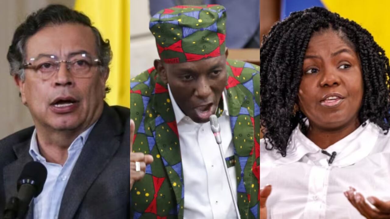 De izquierda a derecha: Gustavo Petro, Paulino Riascos y Francia Márquez.