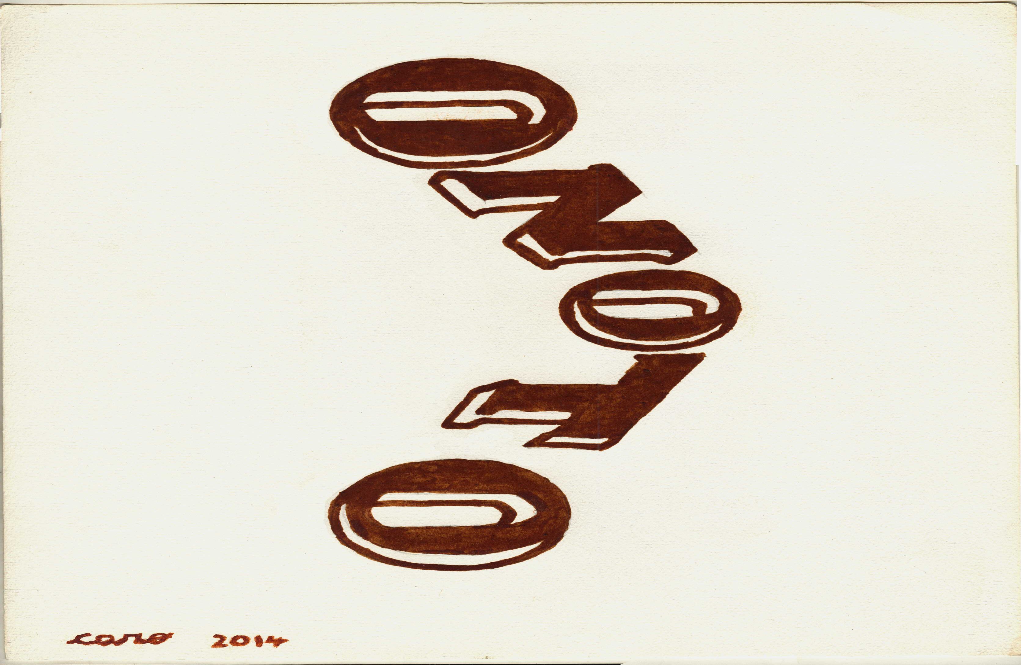 ‘Onoto’ (2014). Antonio Caro. 34-5x27-5 cm. Tinta de onoto (achiote) sobre papel