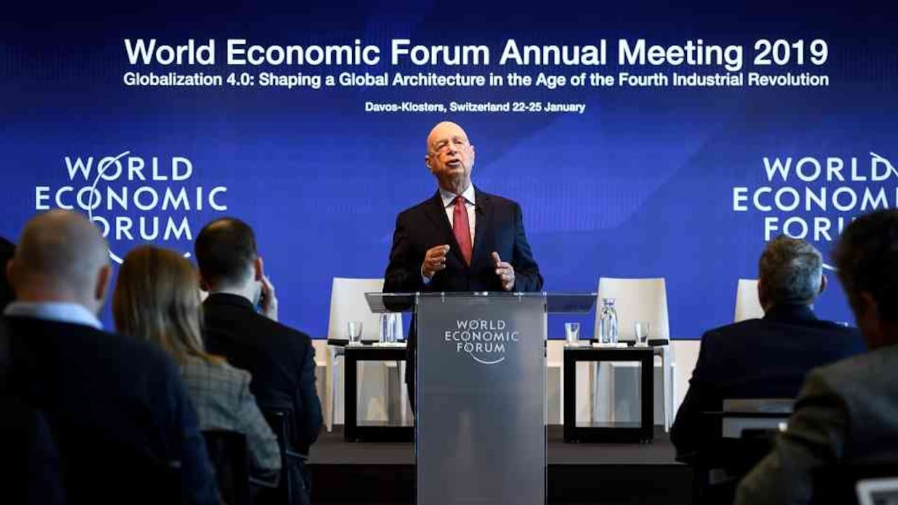 Klaus Schwab, fundador del Foro Económico Mundial, durante la conferencia de prensa previa a la versión 2019.