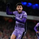 Luis Díaz celebra el gol ante el Arsenal por la FA Cup