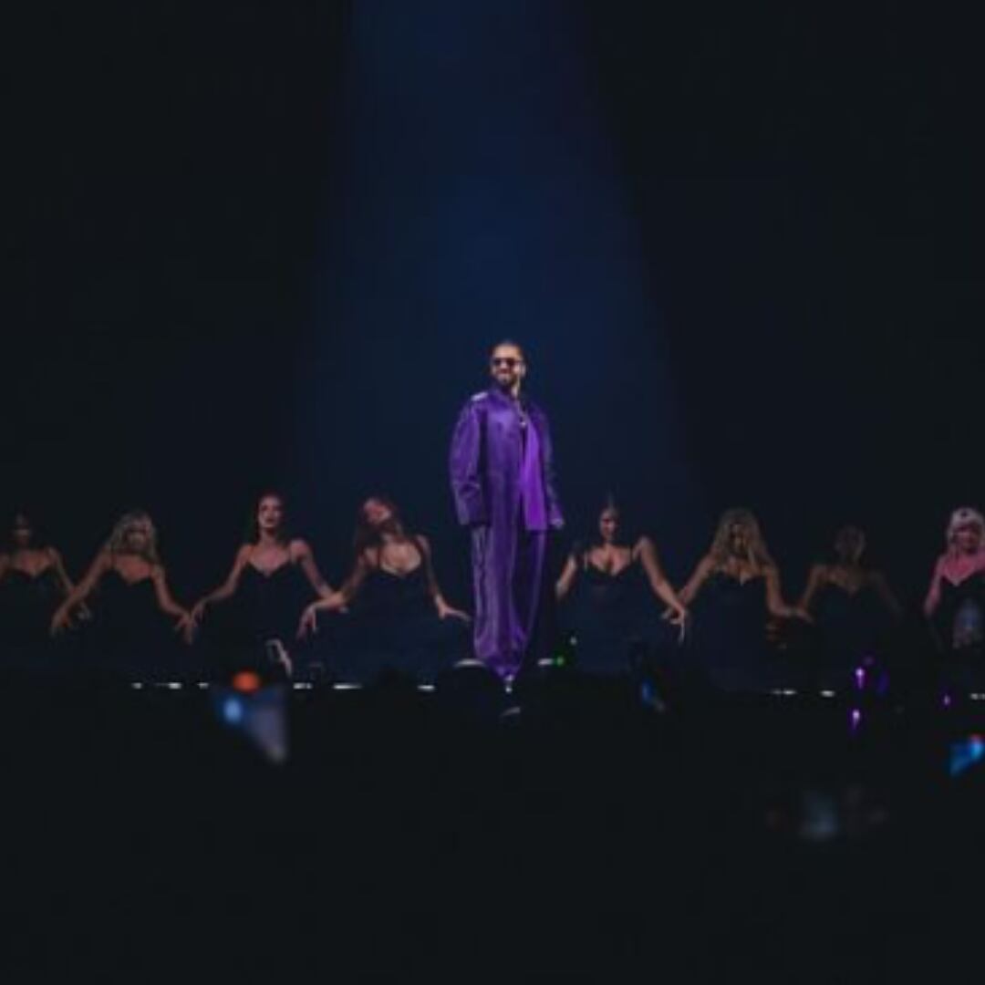 Maluma en medio de su concierto en el Madison Square Garden.