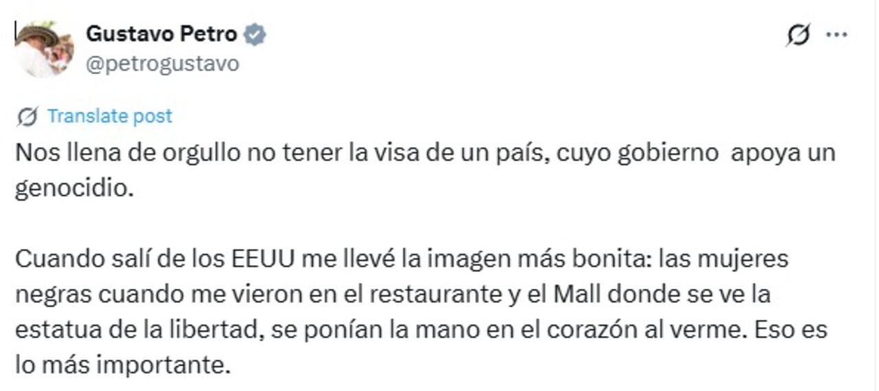 Este es el trino de Petro publicado este 29 de septiembre.
