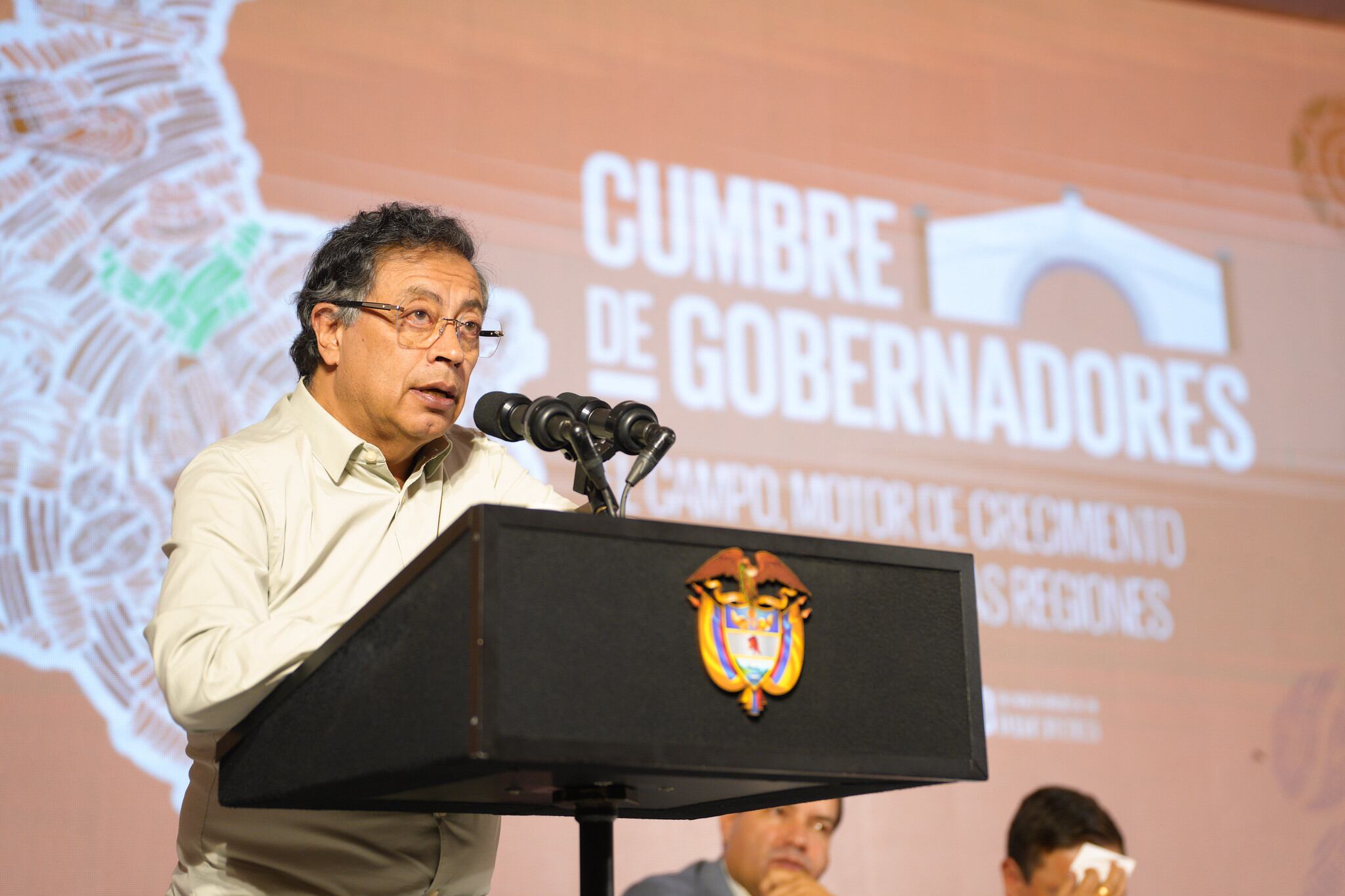 El presidente, Gustavo Petro, en la Cumbre de Gobernadores de Villa de Leyva, el 19 de febrero de 2025 
Fotografía: Juan Diego Cano - Presidencia de la República