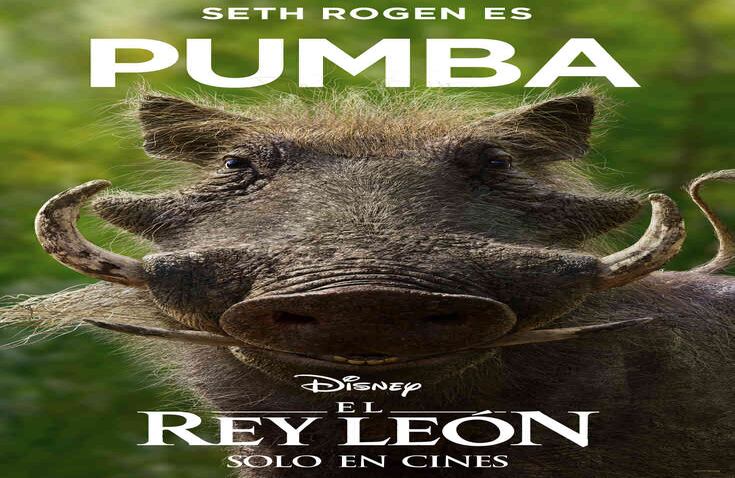 La voz de Pumba en inglés es de Seth Rogen.