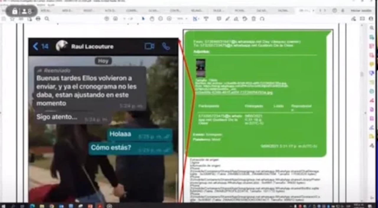 Chat entre Day Vásquez y Lacouture
