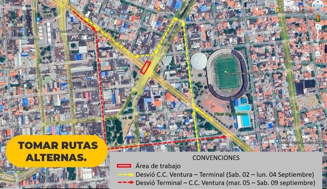 Esta es la ruta afectada y los desvíos.