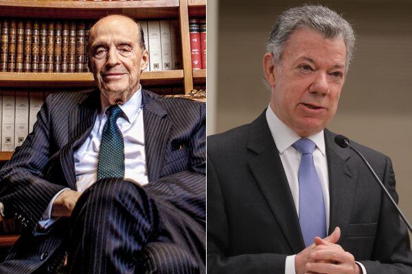 Álvaro Leyva y Juan Manuel Santos.