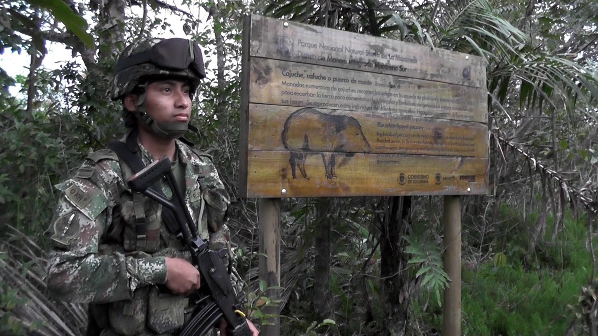Soldado que cuida Caño Cristales