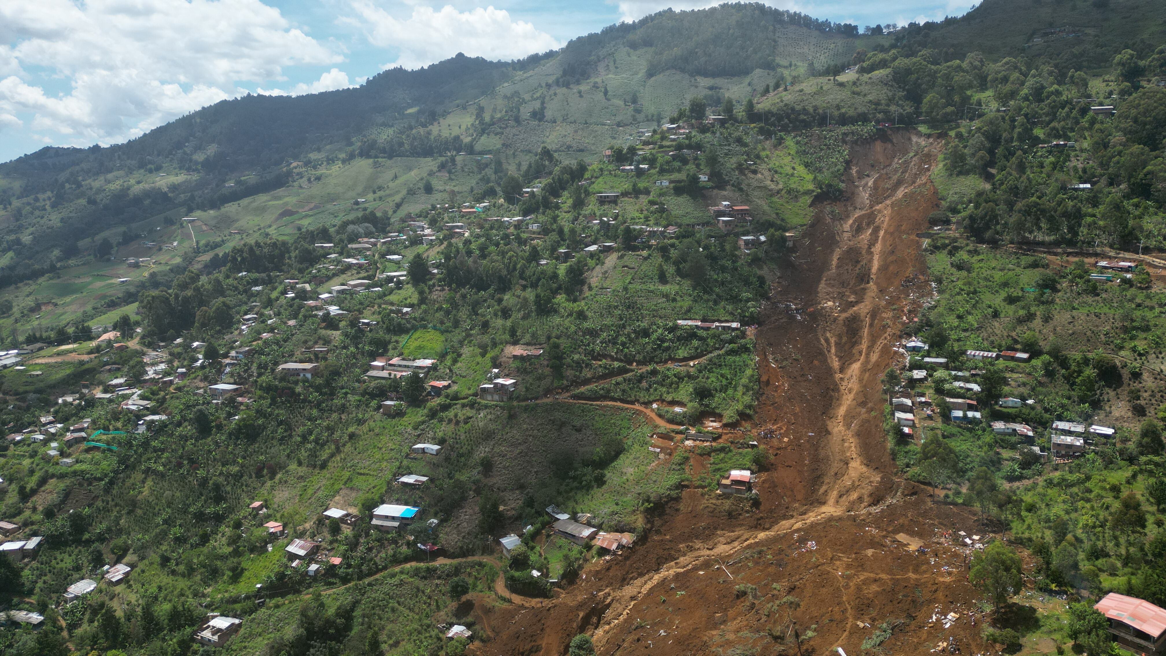 Esta es la zona de la tragedia en la vereda Granizal, de Bello, donde 11 personas murieron sepultadas por un deslizamiento.