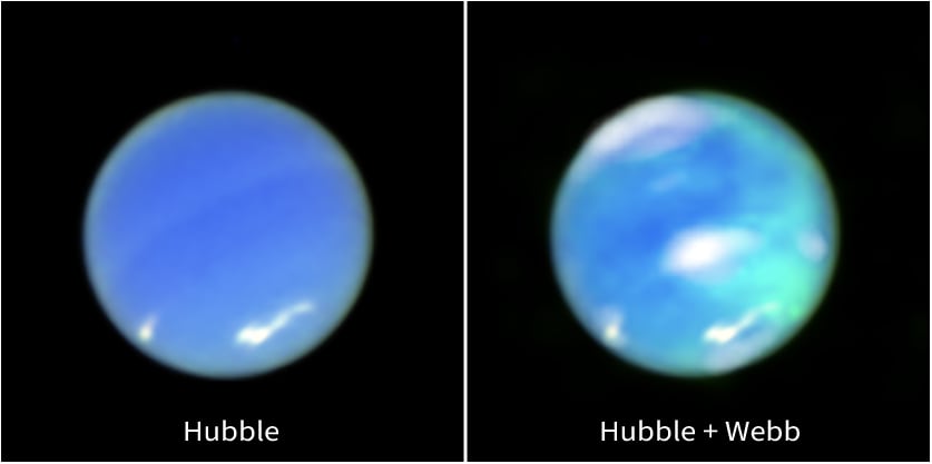 A diferencia de la Tierra, las auroras de Neptuno no están en los polos, sino en zonas intermedias.