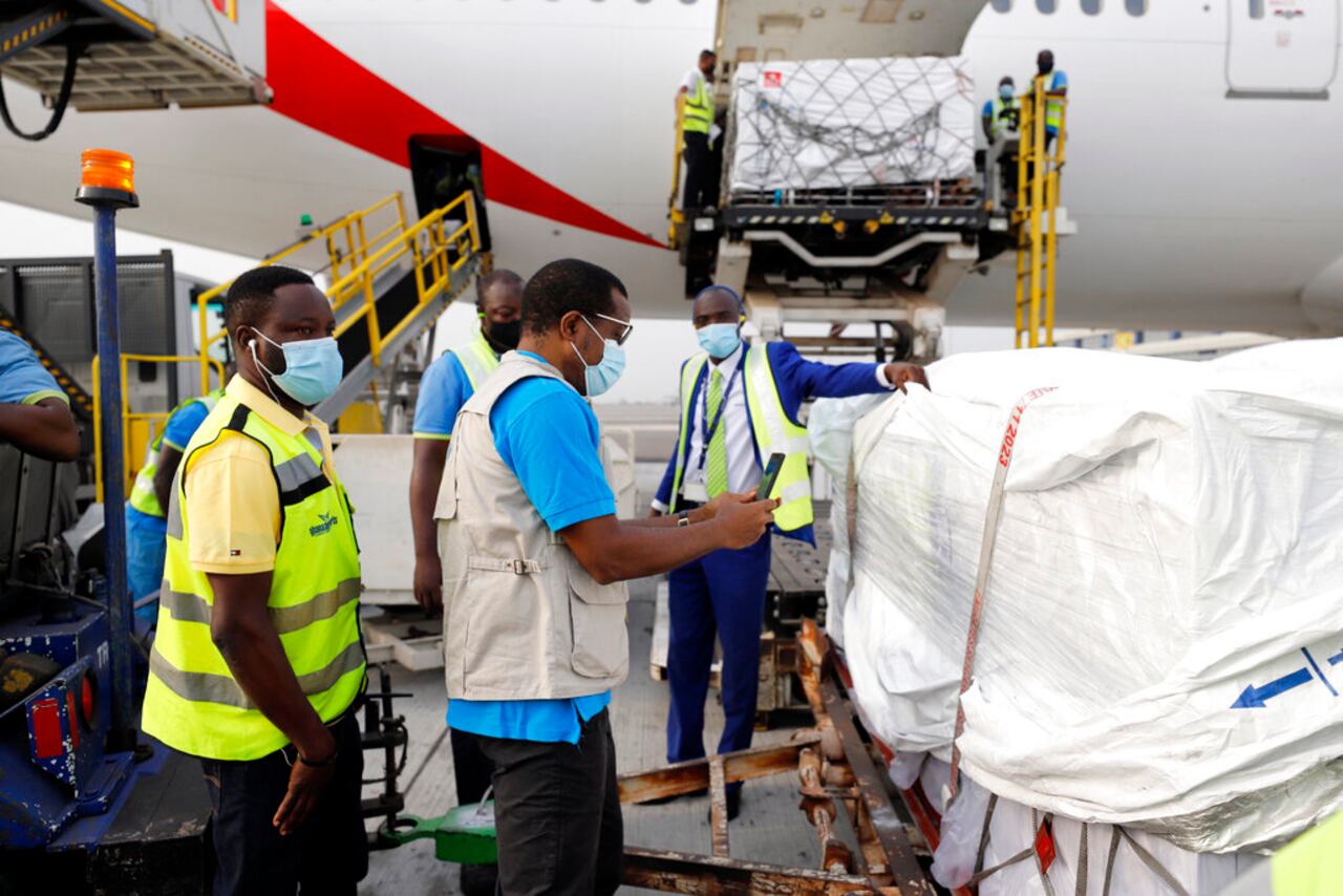 La primera entrega mundial de vacunas Covax llegó el miércoles pasado a Ghana.