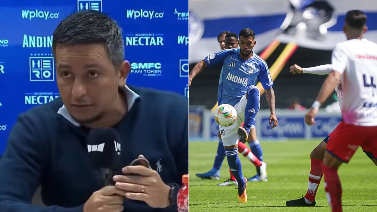 Sebastián Oliveros, entrenador de Fortaleza, quien criticó la grama de El Campín