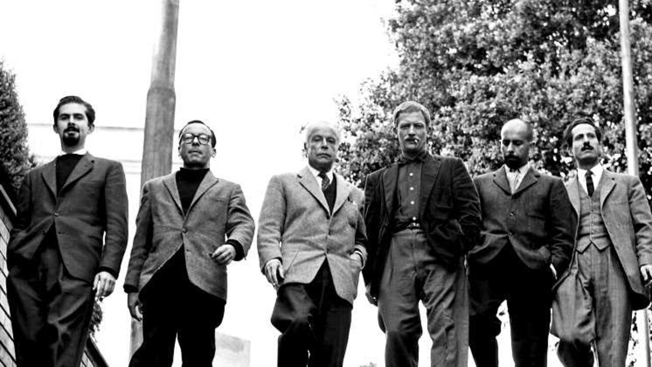 Fernando Botero, Enrique Grau, Guillermo Wiedemann, Alejandro Obregón, Eduardo Ramírez Villamizar y Armando Villegas. Foto: Hernán Díaz.