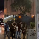 Imágenes de protestas frente al Museo Nacional.