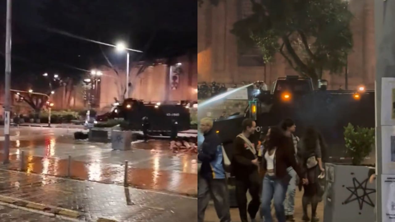 Imágenes de protestas frente al Museo Nacional.