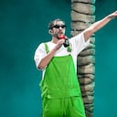 OAKLAND, CALIFORNIA - SEPTEMBER 14: Bad Bunny performs at RingCentral Coliseum on September 14, 2022 in Oakland, California. (Photo by Steve Jennings/Getty Images)