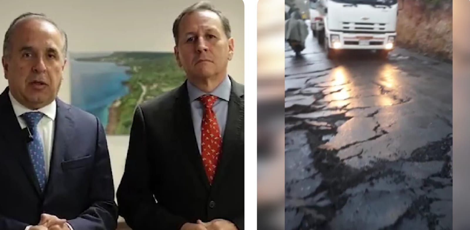 Ministro de Transporte y director del Invías, explicaron porque tiene grietas la vía entregada por Petro hace 4 días en el Cauca.